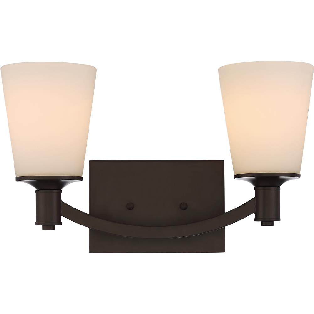 Nuvo Lighting 60/5922  Laguna - 2 Light Vanity with White Glass in Forest Bronze Finish